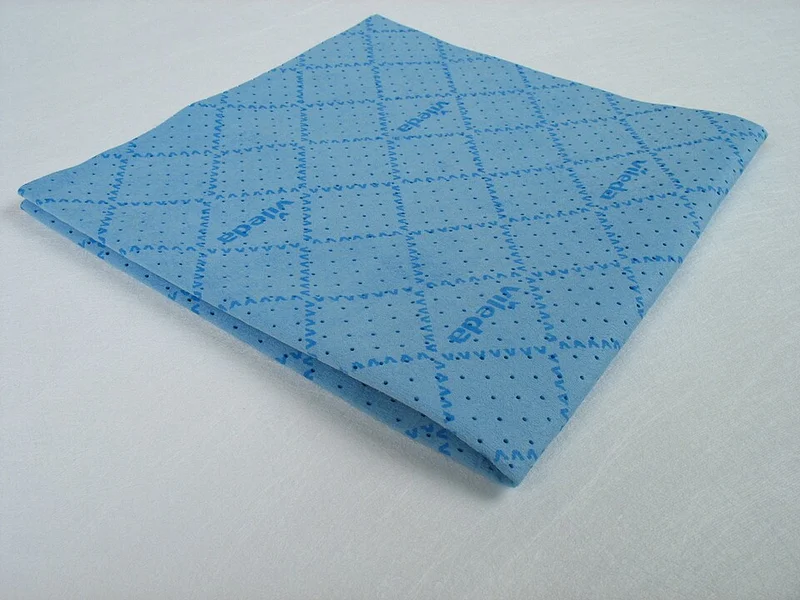 Paño de microfibra azul 50 × 50 cm; fotografía ilustrativa